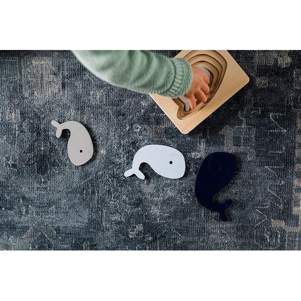 KINDSGUT DŘEVĚNÉ PUZZLE VELRYBA - MOTORICKÉ A HRY - PRO DĚTI