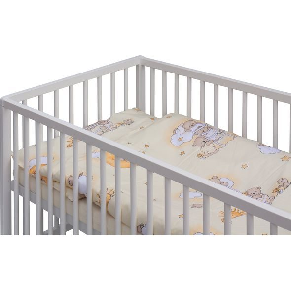 SCARLETT DĚTSKÁ POSTÝLKA S KOMPLETNÍ VÝBAVOU SCARLETT 120X60CM MRÁČEK BÉŽOVÁ - DŘEVĚNÉ POSTÝLKY - SPINKÁNÍ