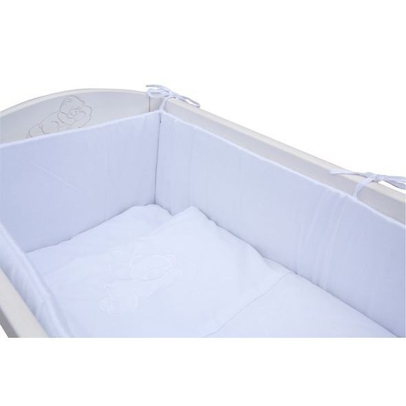 SCARLETT SOUPRAVA DO POSTÝLKY BABY 7-DÍLNÁ MARTIN BÍLÁ 90X41CM - POVLEČENÍ DO POSTÝLKY - SPINKÁNÍ
