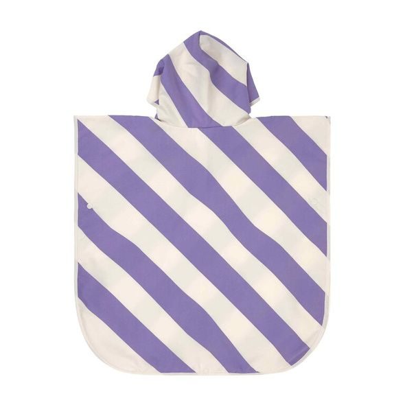 LÄSSIG PONČO STRIPES PURPLE/SEA SALT - UV OBLEČENÍ - PRO DĚTI