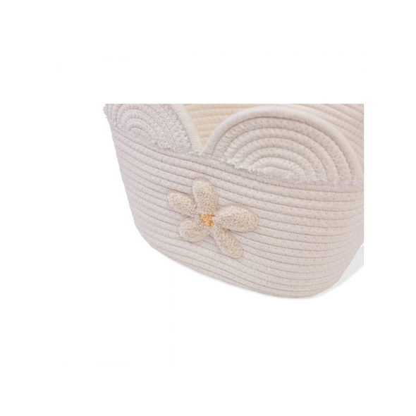 CHILDHOME KOŠ NA HRAČKY KVĚTINA OFF WHITE 30X20X15 CM - BOXY NA HRAČKY - SPINKÁNÍ