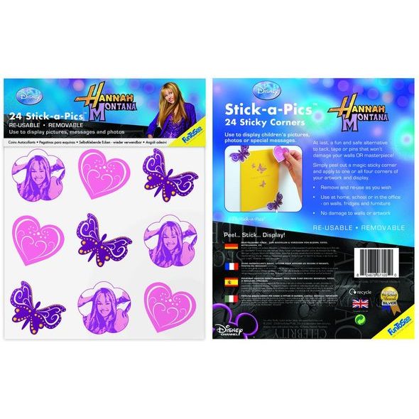 SAMOLEPKY STICK-A-PICS 24KS HANNAH MONTANA - DEKORACE A POLIČKY - SPINKÁNÍ