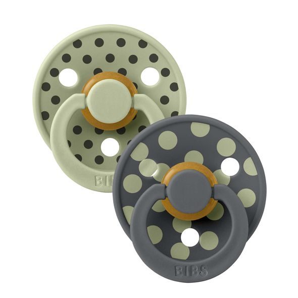 BIBS STUDIO COLOUR POLKA DUDLÍKY Z PŘÍRODNÍHO KAUČUKU 2KS - VELIKOST 2 - ŠIDÍTKA A DOPLŇKY - KRMENÍ