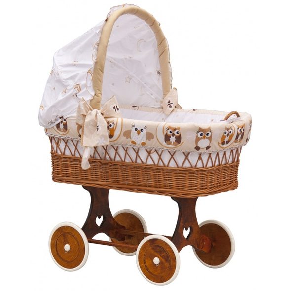 SCARLETT BOUDIČKA K PROUTĚNÉMU KOŠI SOVIČKA- BÉŽOVÁ - KOŠÍKY A KOLÉBKY - SPINKÁNÍ