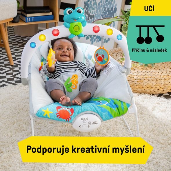 BABY EINSTEIN LEHÁTKO HUDEBNÍ VIBRAČNÍ SE SVĚTLY KICK TO IT NEPTUNE DO 9 KG - LEHÁTKA A HOUPADLA - SPINKÁNÍ