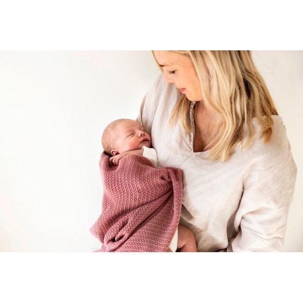 VINTER & BLOOM DEKA SOFT GRID ORGANIC EVENING ROSE - DĚTSKÉ DEKY PRO MIMINKA - SPINKÁNÍ