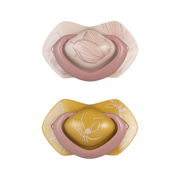 CANPOL BABIES DUDLÍK SILIKONOVÝ SYMETRICKÝ LIGHT TOUCH GOLD 0-6M 2KS RŮŽOVÝ - ŠIDÍTKA A DOPLŇKY - KRMENÍ