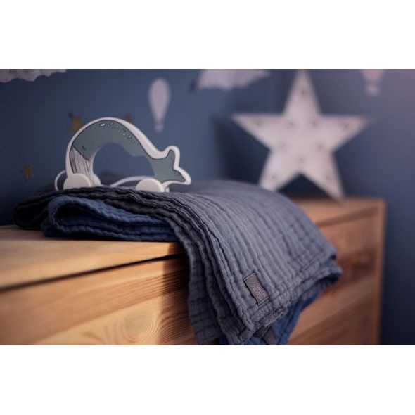 VINTER & BLOOM DEKA LAYERED MUSLIN ORGANIC STEEL GREY - DĚTSKÉ DEKY PRO MIMINKA - SPINKÁNÍ