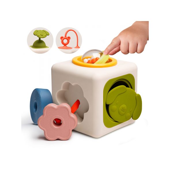 TAF TOYS KOSTKA S AKTIVITAMI PEEK & PLAY - SENZORICKÉ HRAČKY - PRO DĚTI
