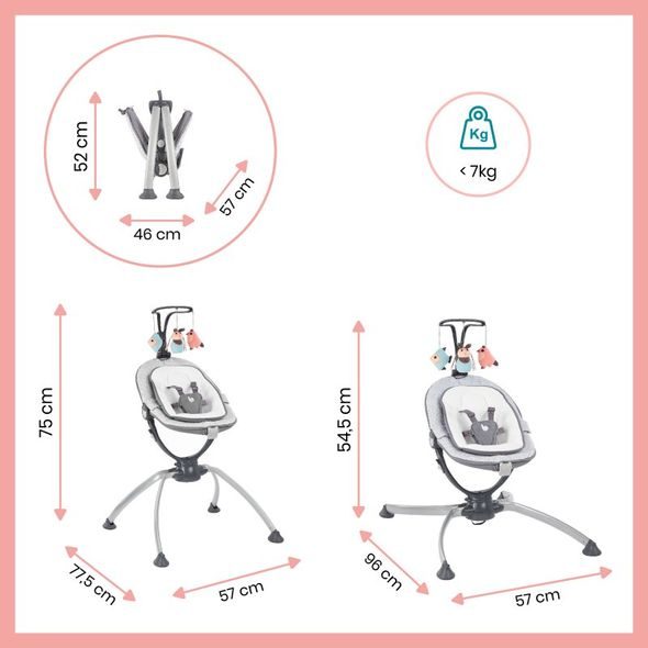 BABYMOOV LEHAČKA SWOON UP GRAPHIK - LEHÁTKA A HOUPADLA - SPINKÁNÍ