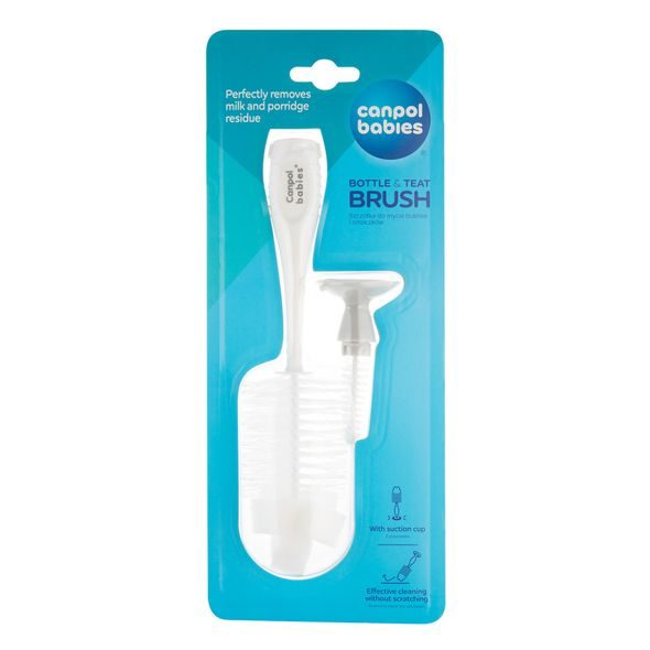 CANPOL BABIES KARTÁČ NA ČIŠTĚNÍ LÁHVÍ A SAVIČEK, S PŘÍSAVKOU - KARTÁČE NA LAHVE - KRMENÍ