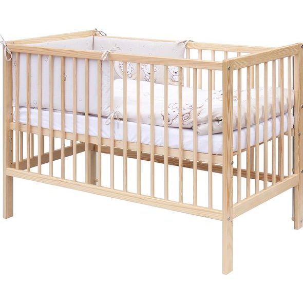 SCARLETT DĚTSKÁ POSTÝLKA S KOMPLETNÍ VÝBAVOU SCARLETT 120 X 60 CM - TORO - BÉŽOVÁ - DŘEVĚNÉ POSTÝLKY - SPINKÁNÍ