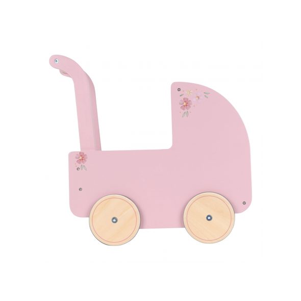 LITTLE DUTCH KOČÁREK PRO PANENKY DŘEVĚNÝ S PEŘINKOU PINK - LITTLE DUTCH - PRO DĚTI