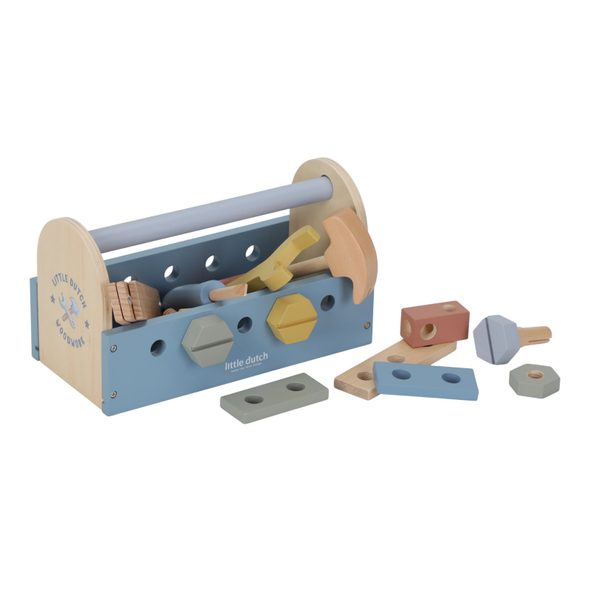 LITTLE DUTCH BOX S NÁŘADÍM DŘEVĚNÝ BLUE - LITTLE DUTCH - PRO DĚTI