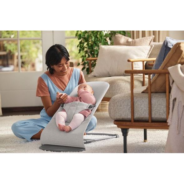 BABYBJORN BABYBJORN LEHÁTKO BLISS WOVEN LIGHT GRAY MÉLANGE - LEHÁTKA A HOUPADLA - SPINKÁNÍ