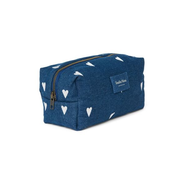 STUDIO NOOS DENIM POUCH - KABELKA | DARK BLUE WHITE HEARTS - DOPLŇKY - PRO MAMINKY