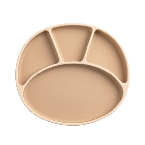 BIBADO SILIKONOVÝ DĚLENÝ TALÍŘ S PŘÍSAVKOU FAWN - MISKY, TALÍŘKY A PODLOŽKY - KRMENÍ
