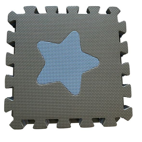 BABYDAN PĚNOVÁ HRACÍ PODLOŽKA PUZZLE GEOMETRICKÉ TVARY BLUE 90X90 CM - HRACÍ PODLOŽKY NA ZEM - SPINKÁNÍ