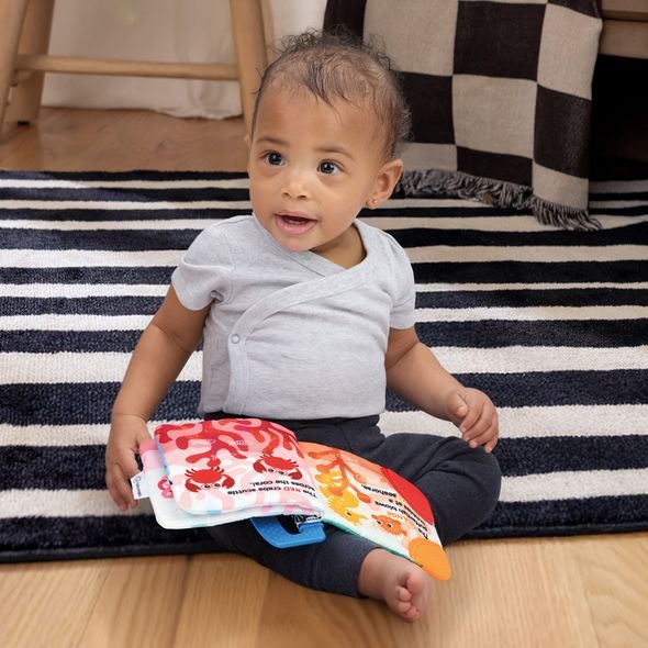 BABY EINSTEIN KNÍŽKA MĚKKÁ S KOUSÁTKY A TEXTURAMI SHADES OF THE SEA™, 0M+ - KNÍŽKY PRO NEJMENŠÍ - PRO DĚTI