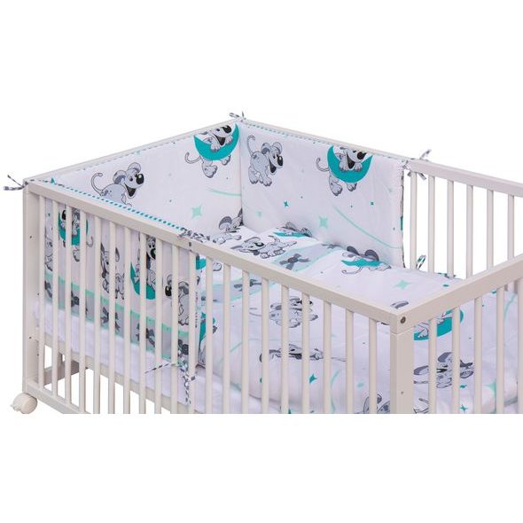 SCARLETT POSTÝLKA 140X70CM S KOMPLETNÍ VÝBAVOU TIGI TYRKYSOVÁ - DŘEVĚNÉ POSTÝLKY - SPINKÁNÍ