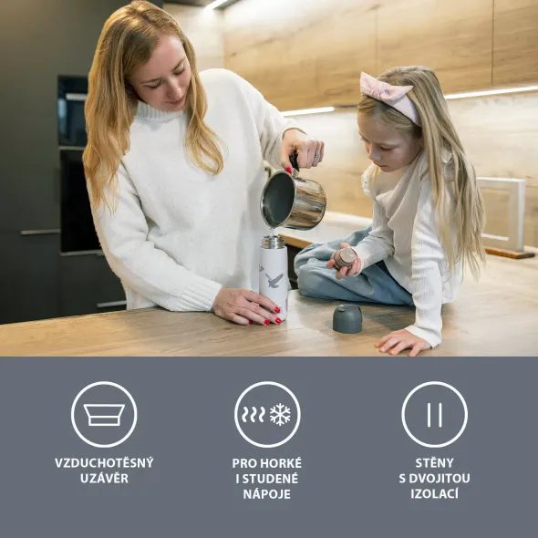 ZOPA TERMOSKA NA TEKUTINY SE SILIKONOVÝM DRŽÁKEM 400ML - TERMOOBALY A TERMOSKY - KRMENÍ