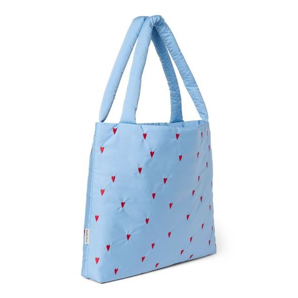 STUDIO NOOS PUFFY MOM BAG LIGHT BLUE HEARTS - ORGANIZÉRY A KOŠÍKY - KOČÁRKY A PŘÍSLUŠENSTVÍ