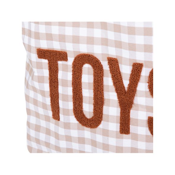 CHILDHOME KOŠ NA HRAČKY 35X35X50 CM VICHY NUDE - BOXY NA HRAČKY - SPINKÁNÍ