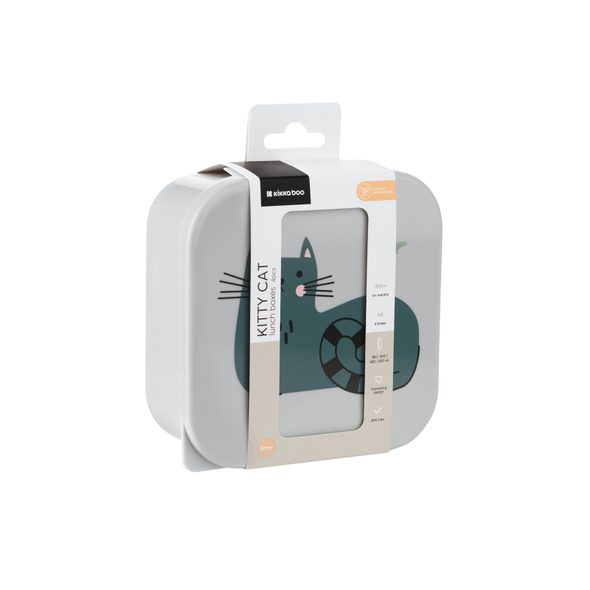 KIKKABOO SADA BOXŮ NA SVAČINU 4 KS KITTY CAT GREY - KRABIČKY NA SVAČINU - KRMENÍ