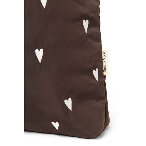 STUDIO NOOS PUFFY MOM BAG BROWN HEARTS - ORGANIZÉRY A KOŠÍKY - KOČÁRKY A PŘÍSLUŠENSTVÍ