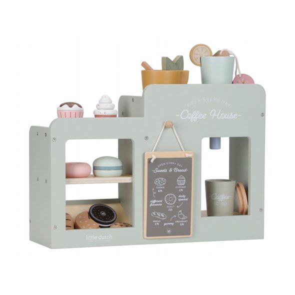 LITTLE DUTCH KÁVOVAR DŘEVĚNÝ VELKÝ S PŘÍSLUŠENSTVÍM COFFEE HOUSE - LITTLE DUTCH - PRO DĚTI