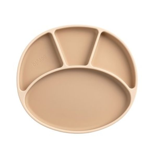 BIBADO SILIKONOVÝ DĚLENÝ TALÍŘ S PŘÍSAVKOU FAWN - MISKY, TALÍŘKY A PODLOŽKY - KRMENÍ
