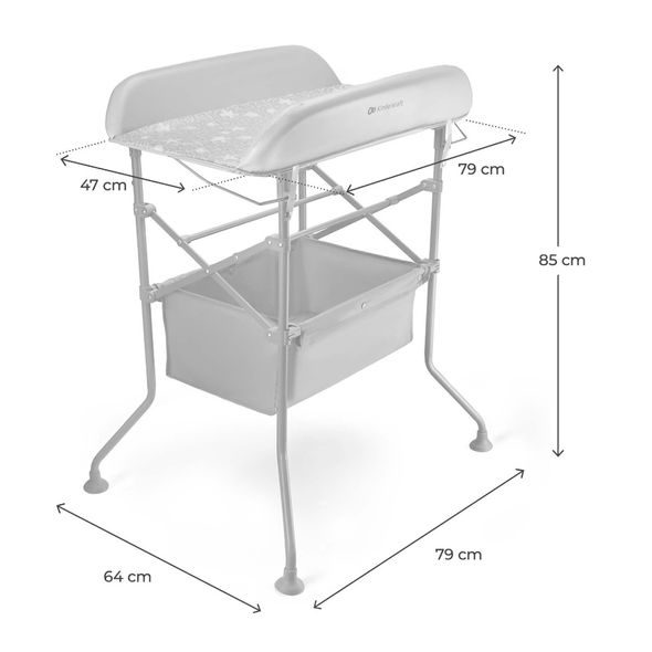 KINDERKRAFT STOLEK PŘEBALOVACÍ S VANIČKOU BUBBLY GREY - PŘEBALOVACÍ PULTY - PŘEBALOVÁNÍ