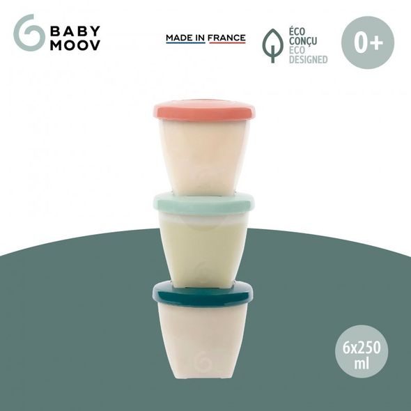 BABYMOOV MISKY S VÍČKY BIO 6X 250ML - MISKY, TALÍŘKY A PODLOŽKY - KRMENÍ