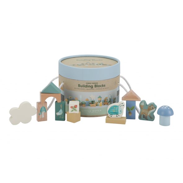 LITTLE DUTCH KOSTKY DŘEVĚNÉ 50 KS V TUBĚ FOREST FRIENDS - KOSTKY - PRO DĚTI