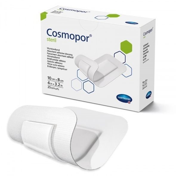 HARTMANN NÁPLAST COSMOPOR STERIL 10 X 8 CM 6,5 X 3,8 CM ROZMĚR POLŠTÁŘKU 25 KS - NÁPLASTI - KOUPÁNÍ A ZDRAVÍ