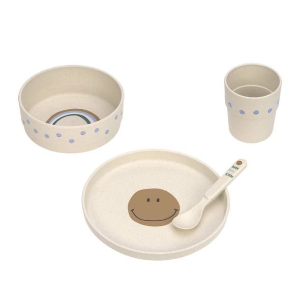 LÄSSIG DISH SET PP/CELLULOSE HAPPY RASCALS SMILE SKY BLUE - MISKY, TALÍŘKY A PODLOŽKY - KRMENÍ
