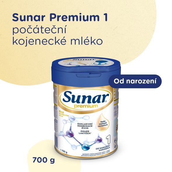 SUNAR 6X PREMIUM 1 MLÉKO POČÁTEČNÍ 700G - KOJENECKÁ MLÉKA - KRMENÍ