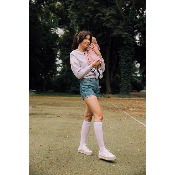 MAMA'S FEET DĚTSKÉ PODKOLENKY BACK TO OLD SCHOOL GREY ŠEDÉ VELIKOST: 1-3 ROKY - PONOŽKY A PUNČOCHY - PRO DĚTI