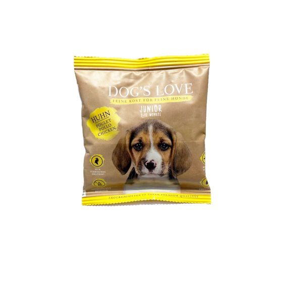 DOG'S LOVE GRANULE KUŘE JUNIOR NEW - VZOREK 80G - GRANULE PRO PSY - CHOVATELSKÉ POTŘEBY MALVÍKZOO