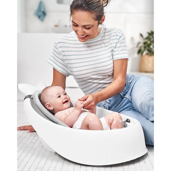 SKIP HOP VANIČKA S ERGONOMICKOU PODLOŽKOU MOBY 3 FÁZOVÁ BÍLÁ - VANIČKY PLASTOVÉ - KOUPÁNÍ A ZDRAVÍ