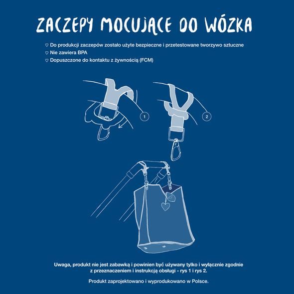 LA MILLOU HANGERS HÁČKY NA KOČÁREK 2KS - HÁČKY, POPRUHY A KOLÍČKY - KOČÁRKY A PŘÍSLUŠENSTVÍ