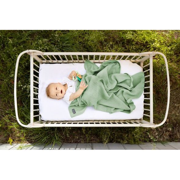 VINTER & BLOOM DEKA SOFT GRID ORGANIC DEW GREEN - DĚTSKÉ DEKY PRO MIMINKA - SPINKÁNÍ