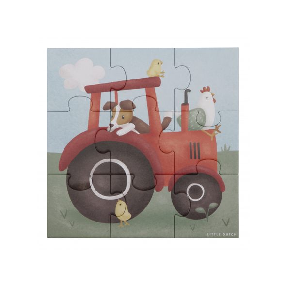 LITTLE DUTCH PUZZLE 4V1 FARMA - STAVEBNICE A PUZZLE - PRO DĚTI