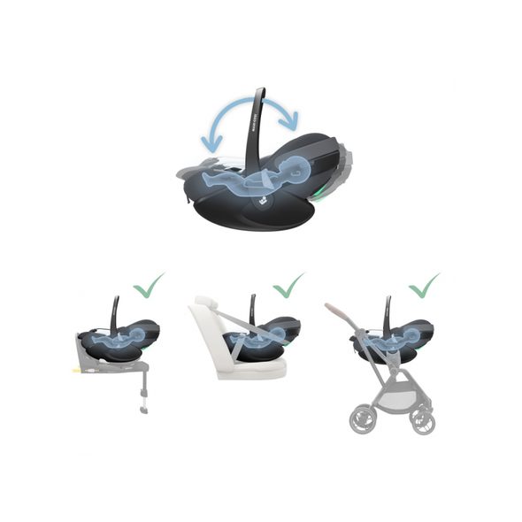 MAXI-COSI PEBBLE 360 PRO 2 AUTOSEDAČKA TWILLIC GRAPHITE + ZÁKLADNA FAMILYFIX 360 PRO - AUTOSEDAČKY 0-13KG - AUTOSEDAČKY A PŘÍSLUŠENSTVÍ