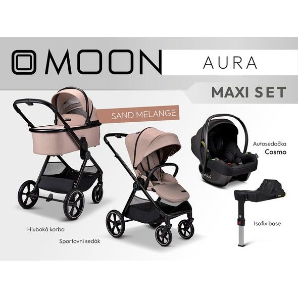 MOON AURA - MAXI SAND MELANGE - KOMBINACE S PŘÍSLUŠENSTVÍM - KOČÁRKY A PŘÍSLUŠENSTVÍ