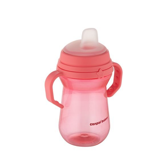 CANPOL BABIES HRNEČEK SE SILIKONOVÝM PÍTKEM FIRSTCUP 250ML RŮŽOVÝ - DĚTSKÉ HRNEČKY - KRMENÍ