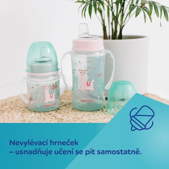 CANPOL BABIES TRÉNINKOVÝ HRNÍČEK SWEET FUN 240 ML RŮŽOVÝ - DĚTSKÉ HRNEČKY - KRMENÍ