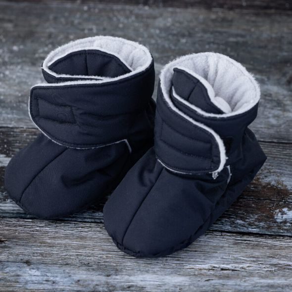 VOKSI BABY BOOTIES BLACK LIGHT GREY 0-1Y - BOTIČKY - PRO DĚTI