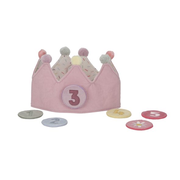LITTLE DUTCH NAROZENINOVÁ KORUNKA S ČÍSLY PINK - HRAČKY PRO DĚTI - PRO DĚTI