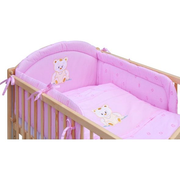 SCARLETT POSTÝLKA 120X60CM S KOMPLETNÍ VÝBAVOU MÉĎA RŮŽOVÁ - DŘEVĚNÉ POSTÝLKY - SPINKÁNÍ